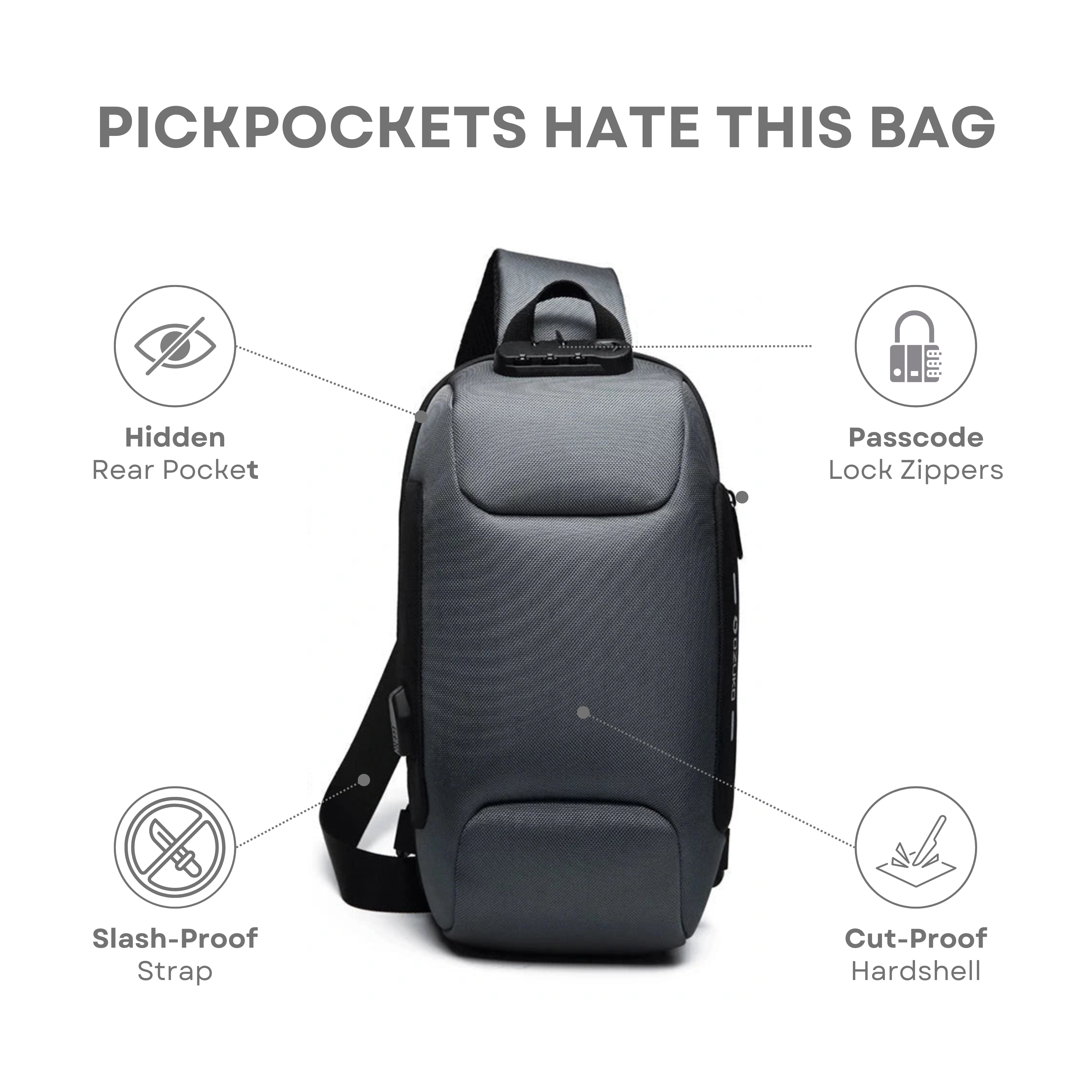 Anti-Theft Crossbody Charging Bag